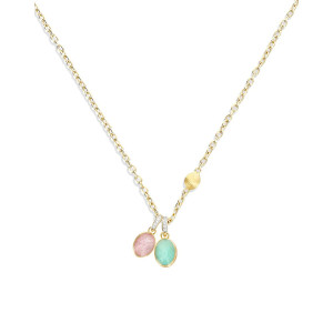 Collar Boules con Charms de Colores Oro Diamantes Piedras de Colores Nanis (Corto)