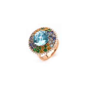 Anillo Rainbow Oro Rosa Diamantes Irantzuline