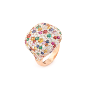 Anillo Rainbow Oro Rosa Diamantes Irantzuline