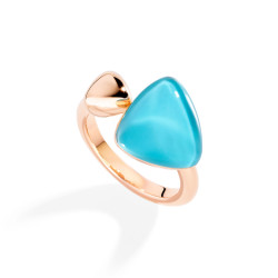 Anillo Freccia Oro Rosa Turquesa Vhernier
