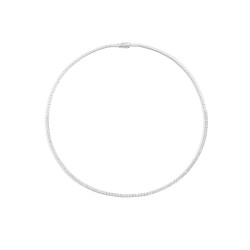 Collar Oro Blanco Diamantes Recarlo