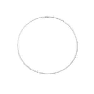 Collar Oro Blanco Diamantes Recarlo