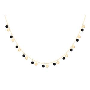 Collar Polka Oro Amarillo Ónix y Pirita LaBrune&LaBlonde