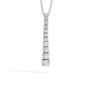 Collar Oro Blanco Diamantes Recarlo