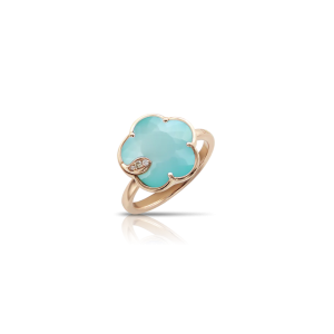 Anillo Petit Joli Oro Rosa Turquesa Diamantes PasqualeBruni