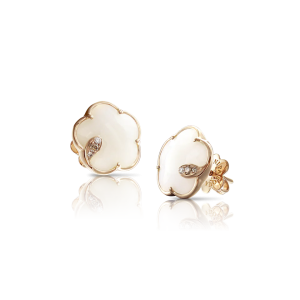Pendientes Petit Joli Oro Rosa Ágata Blanca Diamantes PasqualeBruni